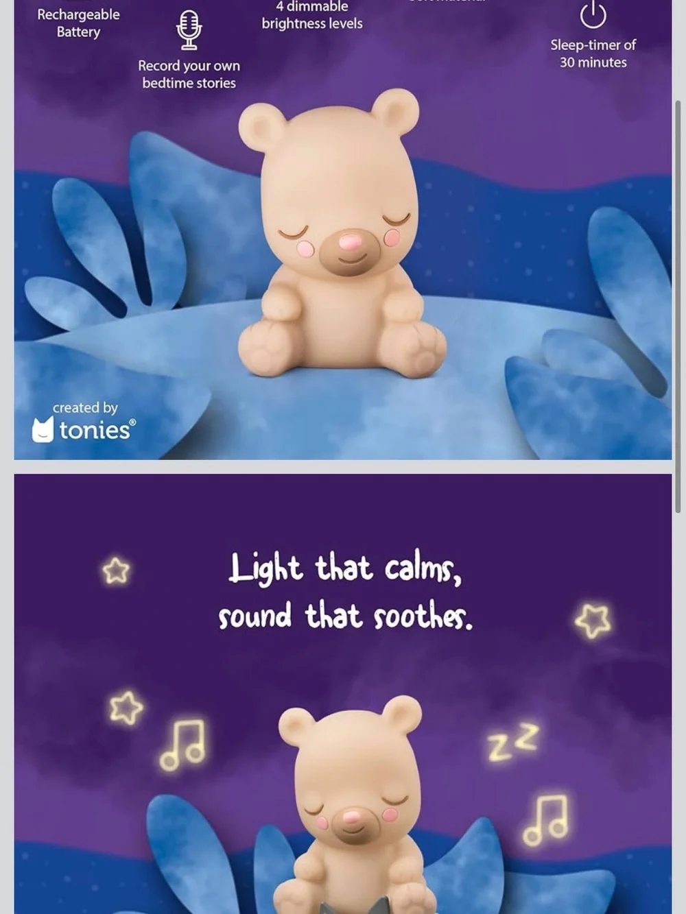 New tonies night light sleepy bear